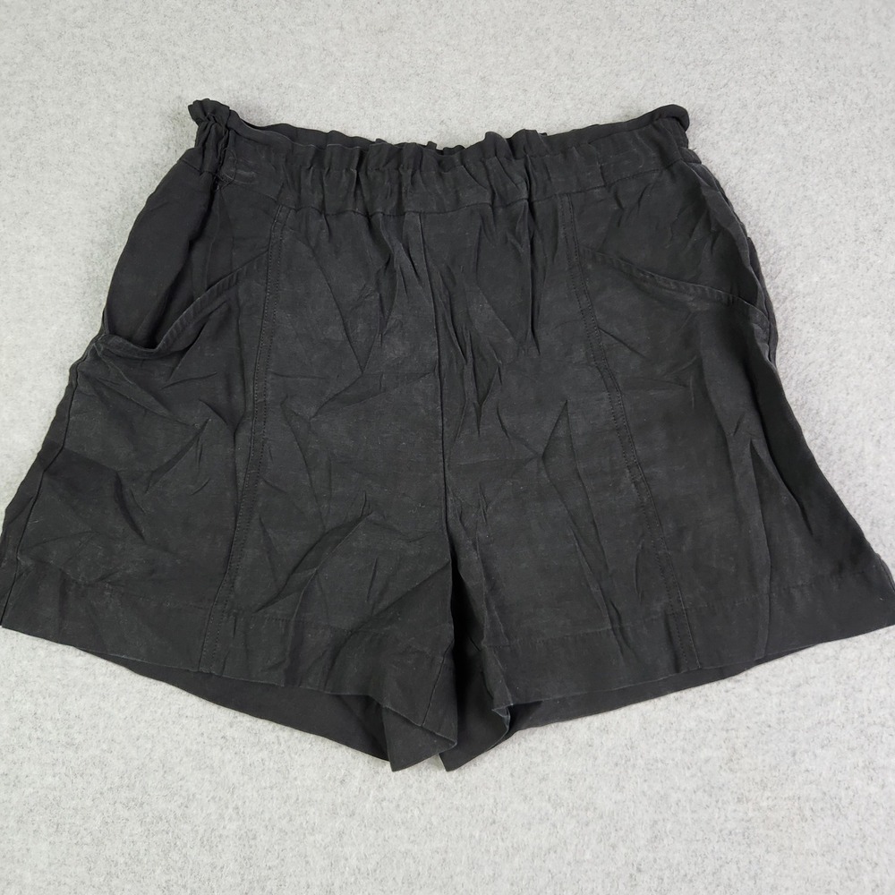 Simply Vera Vera Wang Shorts Womens M Black Paperbag Waist High Rise Relaxed Fit